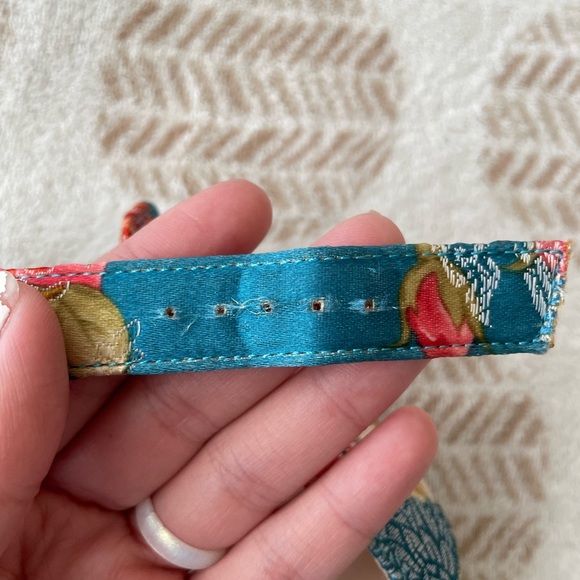 Olivia Jaymes Blue Floral Satin High Heel Size 8 - Picture 13 of 13